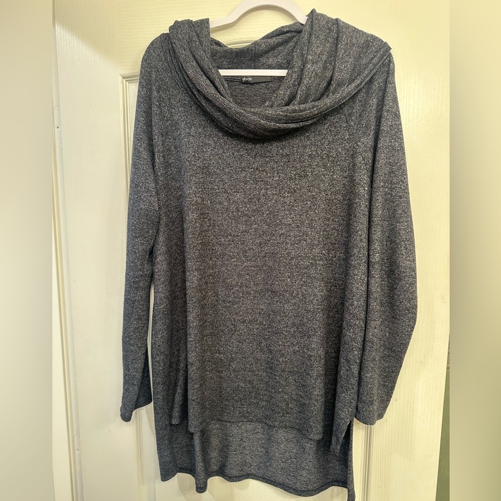 Gibsonlook Convertible Neckline Cozy Fleece Tunic Large Nordstrom